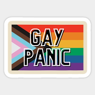 "GAY PANIC" Pride Flag LGBTQ+ Block Letter Sticker